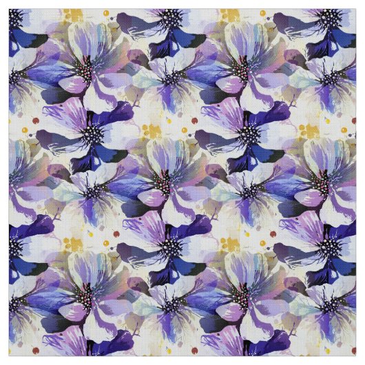 Waterverf Spring Delphinium Gardening Flowers Stof (Swatch)