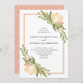 Waterverf Spring Floral Botanische bruiloft Kaart (Voorkant / Achterkant)