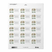 Waterverf Spring Floral Gazebo Wedding Adres Etiket (Full Sheet)