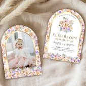 Waterverf Spring Floral Gold Arch eerste verjaarda Kaart