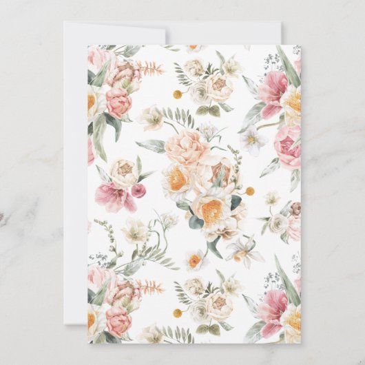 Waterverf Spring Floral Moederdag Brunch Kaart (Achterkant)