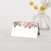Waterverf Spring Floral Place Card Plaatskaartje (Voorkant)