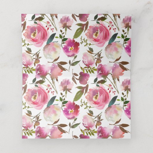 Waterverf Spring Floral Place Card Plaatskaartje (Binnenkant ongevouwen)