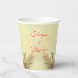 Waterverf Spring Floral Poppies Papieren Bekers