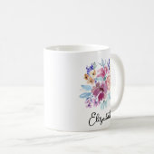 Waterverf Spring Floral Posy Monogram Koffiemok (Voorkant rechts)