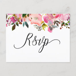 Waterverf Spring Floral RSVP Uitnodiging Briefkaart