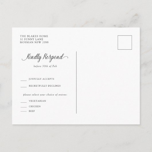 Waterverf Spring Floral RSVP Uitnodiging Briefkaart (Achterkant)