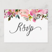 Waterverf Spring Floral RSVP Uitnodiging Briefkaart (Voorkant)