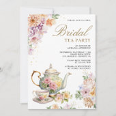 Waterverf Spring Floral Tea Party Vrijgezellenfees Kaart (Voorkant)