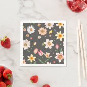 Waterverf Spring Flower Pattern met madeliefjes Servet (Insitu)