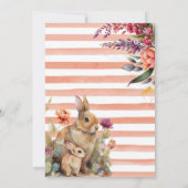 Waterverf Spring Flowers and Rabbits Baby shower Kaart (Achterkant)