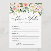  Waterverf Spring Flowers Baby shower Advieskaart (Voorkant)