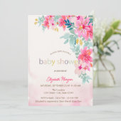 Waterverf Spring Flowers Baby shower Kaart (Staand voorkant)