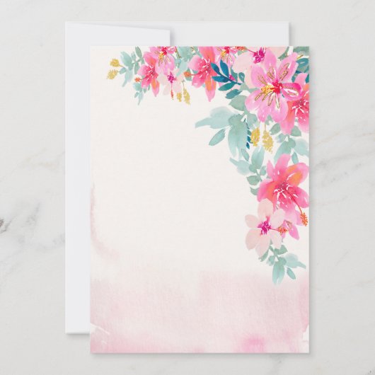 Waterverf Spring Flowers Baby shower Kaart (Achterkant)