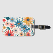 Waterverf Spring Flowers Bagagelabel (Voorkant (horizontaal))