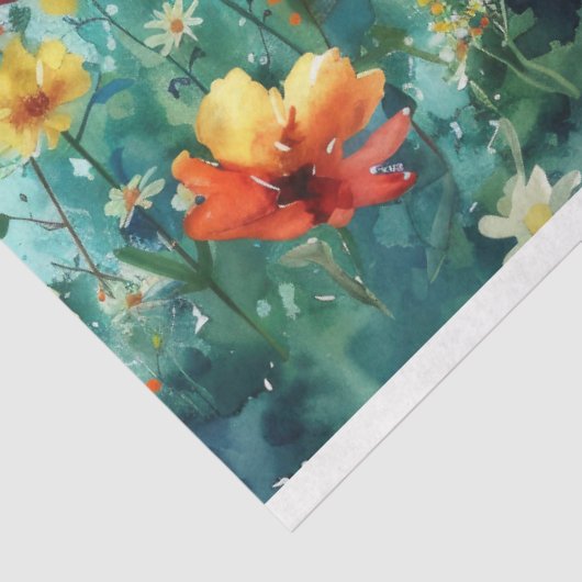 Waterverf Spring Flowers Decoupage Tissuepapier (Detail)