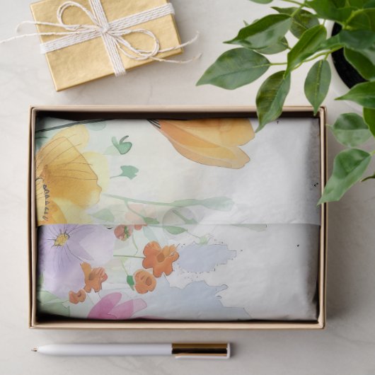 Waterverf Spring Flowers Decoupage Tissuepapier (Geschenk)