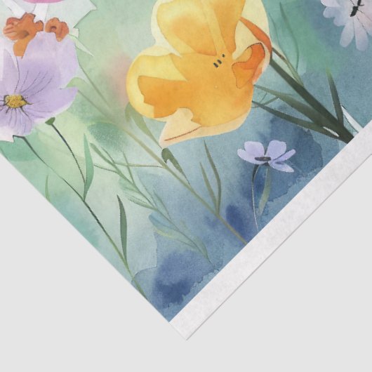 Waterverf Spring Flowers Decoupage Tissuepapier (Detail)