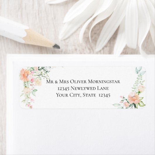 Waterverf Spring Flowers en Blossom Etiket (Insitu)