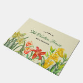 Waterverf Spring Flowers Floral Illustration Deurmat (Schuin)