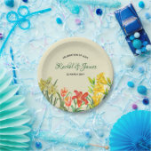 Waterverf Spring Flowers Floral Illustration Papieren Bordje (Feest)