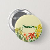 Waterverf Spring Flowers Floral Illustration Ronde Button 5,7 Cm (Voorkant /achterkant)