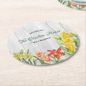 Waterverf Spring Flowers Floral Illustration Ronde Kartonnen Onderzetter (Gebogen)