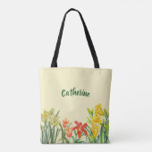 Waterverf Spring Flowers Floral Illustration Tote Bag (Achterkant)