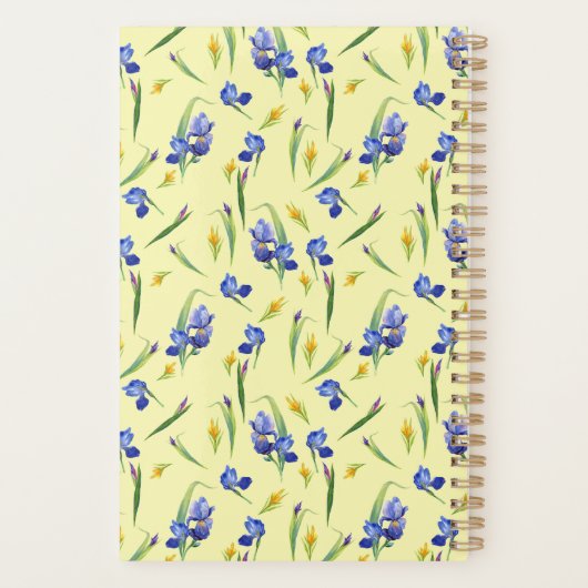Waterverf Spring Flowers - Geel, gepersonaliseerd Planner (Achterkant)