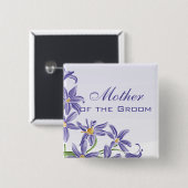 Waterverf Spring Flowers Moeder van de Groom Vierkante Button 5,1 Cm (Voorkant /achterkant)
