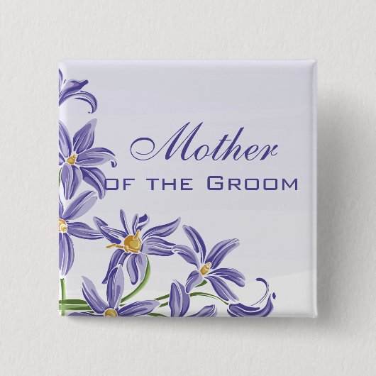 Waterverf Spring Flowers Moeder van de Groom Vierkante Button 5,1 Cm (Voorkant)