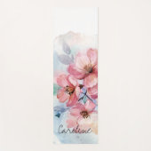 Waterverf Spring Flowers. Naam toevoegen. Yogamat (Voorkant)