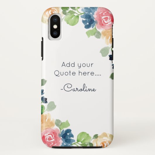 Waterverf Spring Flowers. Voeg Naam en Citaat toe. Case-Mate iPhone Case (Achterkant)