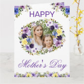 Waterverf Spring Flowers Wreator Moederdag Kaart (Gele Bloem)