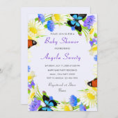 Waterverf Spring Framed Baby shower Invitation (Voorkant / Achterkant)