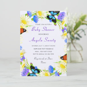 Waterverf Spring Framed Baby shower Invitation