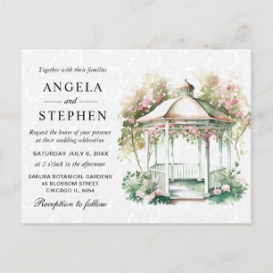 Waterverf Spring Garden Gazebo Wedding Briefkaart