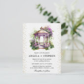 Waterverf Spring Garden Gazebo Wedding Briefkaart (Staand voorkant)