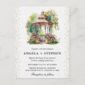 Waterverf Spring Garden Gazebo Wedding Briefkaart (Voorkant)