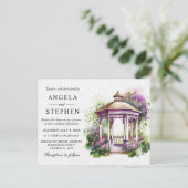 Waterverf Spring Garden Gazebo Wedding Briefkaart (Staand voorkant)