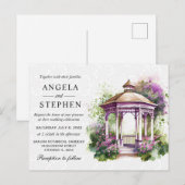 Waterverf Spring Garden Gazebo Wedding Briefkaart (Voorkant / Achterkant)