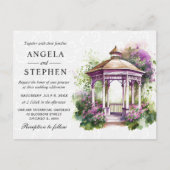 Waterverf Spring Garden Gazebo Wedding Briefkaart (Voorkant)