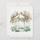 Waterverf Spring Garden Gazebo Wedding Kaart (Achterkant)