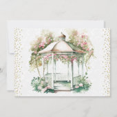 Waterverf Spring Garden Gazebo Wedding Kaart (Achterkant)
