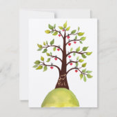 Waterverf Spring Green Monogram Tree Weddencard Kaart (Voorkant)