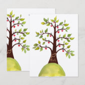 Waterverf Spring Green Monogram Tree Weddencard Kaart (Voorkant / Achterkant)