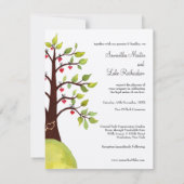 Waterverf Spring Green Monogram Tree Weddencard Kaart (Achterkant)