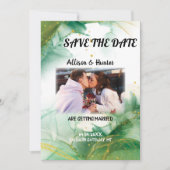Waterverf Spring Green Save the Date Kaart (Voorkant)
