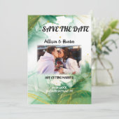 Waterverf Spring Green Save the Date Kaart (Staand voorkant)