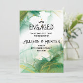 Waterverf Spring Green Verloving Invitation Kaart (Staand voorkant)